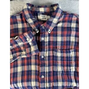 Flint & Tinder Shirt Mens 2XL Plaid Double Gauze Button Down Huckberry